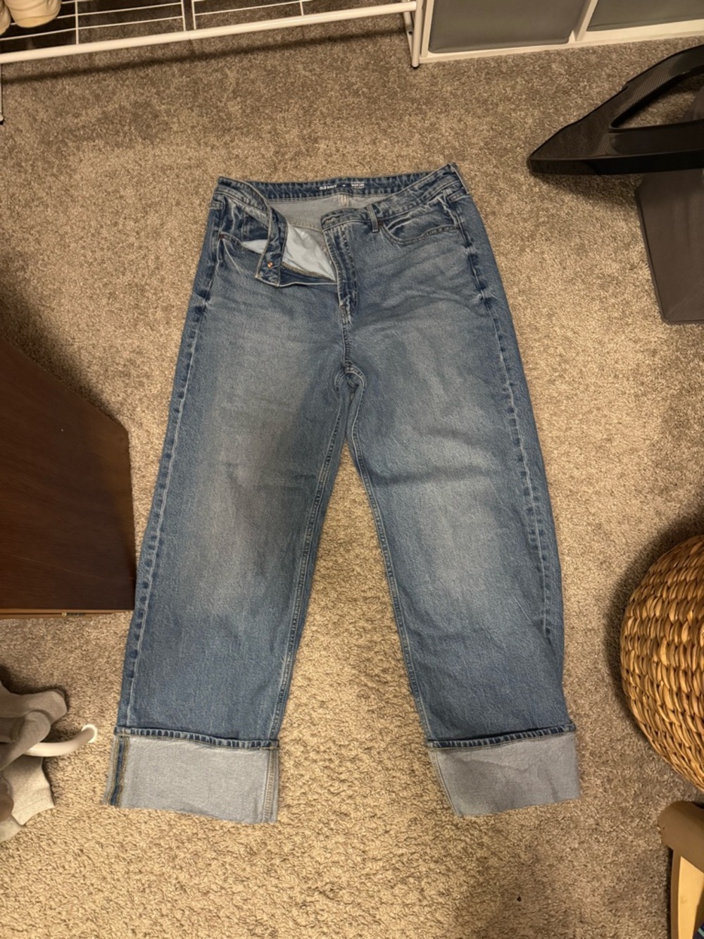 Old Navy Light Blue Boyfriend Jeans with Rolled Cuffs